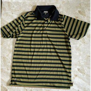 PING Men's Polo Large Shirt Short Sleeve Performance Striped Golf Casual Green